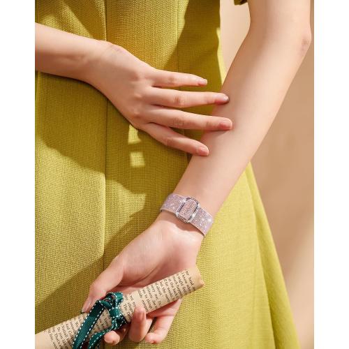 Sparkly Stretchy Nylon Bands for Samsung Galaxy Watch 7 6 5 4 Fe Band Women