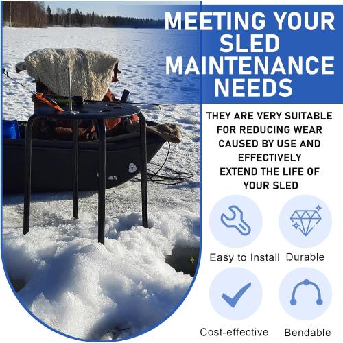 Blulu 6 PC Snow Sled Runner Kit, Ice Fishing Sled with 48 Set Screws & Nuts for Extends The Life, Wear Bar Kit for Winter Sports Outdoor Reduce Friction and Drag
