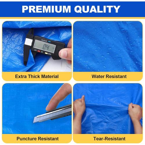 TICONN Mattress Bags for Moving, Heavy Duty King Mattress Cover Storage Bag with Full-Around Handle and Adjustable Buckles (Blue, King)