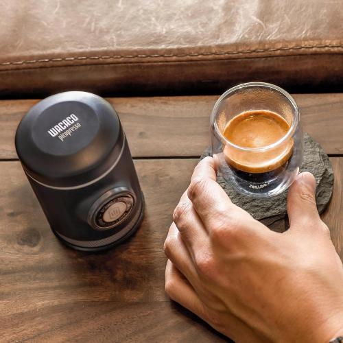 BLACK WACACO Picopresso Portable Espresso Maker Bundled with Protective Case, Pro-level Specialty Coffee Machine, Compatible Ultra-fine Grind, Manually Operated Travel Coffee Maker