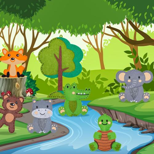 Garma Animal Sewing Kit for Kids - 14 in 1 Kids Sewing Crafts Kit for Beginners - Mini Sewing Kits for Kid 5-8 8-12 - Easy Sew Your Own Felt Animals DIY Craft Set for Boys & Girls Birthday