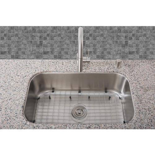 Serene Valley Sink Protector Grid 26-1/16 x 14-1/16, Centered Drain with Corner Radius 3-1/2, 304 Stainless Steel Material NLW2614C