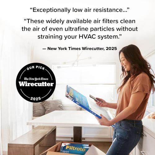 Filtrete 16x25x1 AC Furnace Air Filter, MERV 13, MPR 1900, Premium Allergen, Bacteria&Virus Filter, 3-Month Pleated 1-Inch Electrostatic Air Cleaning Filter, 2-Pack (Actual Size 15.719x24.72x0.78 in)
