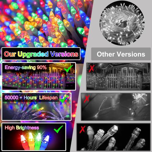 82FT 810 LED Outdoor Christmas Lights - 180 Ice Drops, 12 Modes with Timer Memory Dimmable, Waterproof Hanging Ice String Light for Holiday Wedding Garden Fence House Tree Outside Decor (Multicolor)