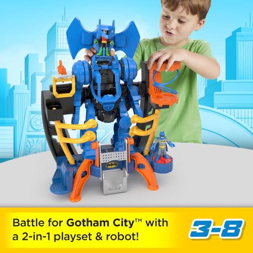 Fisher-Price Imaginext DC Super Friends Batman Toy, Robo Command Center Playset & Figures, Detachable 10-inch Robot for Kids Ages 3  Years