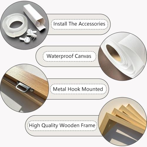 Nature Wall Art - Mountain & Landscape Artwork for Walls - Scenery Canvas Wall Art - Forest Painting for Living Room - Rustic Farmhouse Decor - Wall Pictures for Bedroom 24×48IN