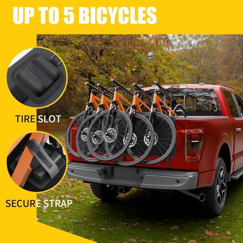 Tailgate Bike Pad Compatible with Ford F150 55'' Truck Tailgate Cover Hold Up to Five Bicycles with 2 Tool Pockets Non-Slip Waterproof Protection Transport Pad for F-150 Accessories