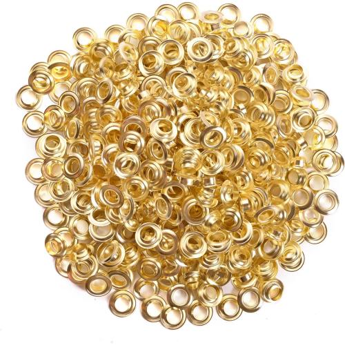 KING PIECES 1000pcs Gold Grommets 1/4 Inch (6mm) Washers and Grommets Kit