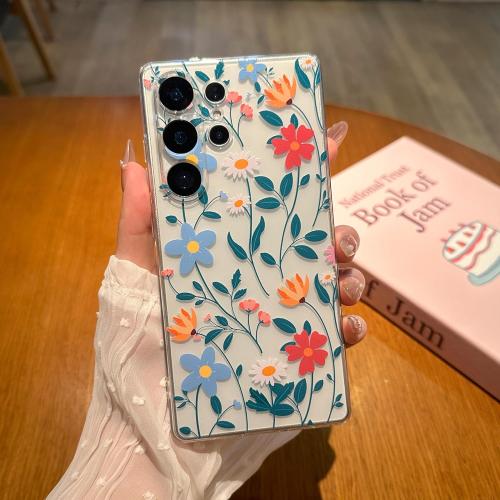 for Samsung Galaxy S25 Ultra Case, Floral Flowers Cute Aesthetic Clear Floral Branch Pattern Case for Women Girls,Transparent Slim Soft Shockproof Cover for S25 Ultra,Colorful Flower