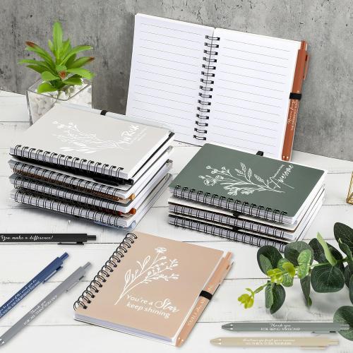 Employee Appreciation Gifts Bulk Thank You Spiral Notebook with Sticky Notes Inspirational Quotes Pen Bulk Gift for Coworker Valentine Teacher Groups Office Staff(Fresh Color,20 Sets)