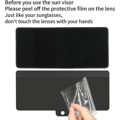 Sun Visor Extender for Car, Upgraded Polarized Car Sun Visor Extender with PC Lens, Velcro Design Convenient Adjustment Position, Filtering Glare, UV Rays for Safe Driving, Universal for Cars, SUV