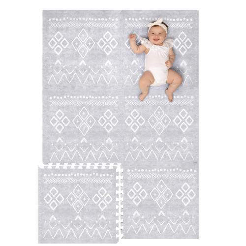 Lillefolk Baby Foam Play Mat - Baby Playmat | Tiles for Kids Interlocking Mat - Foam Baby Mat for Babies & Toddlers - Non Toxic Play Mat for Baby Tummy Time Mat 6x4ft Gray