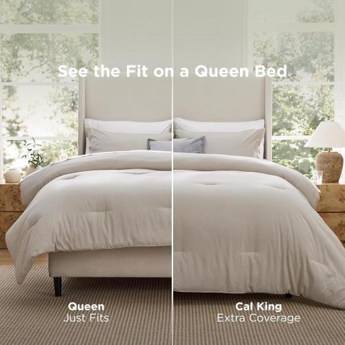 Bedsure king Comforter  - Beige Soft Bedding for All Seasons, Cationic Dyed King Size Comforter 120x98