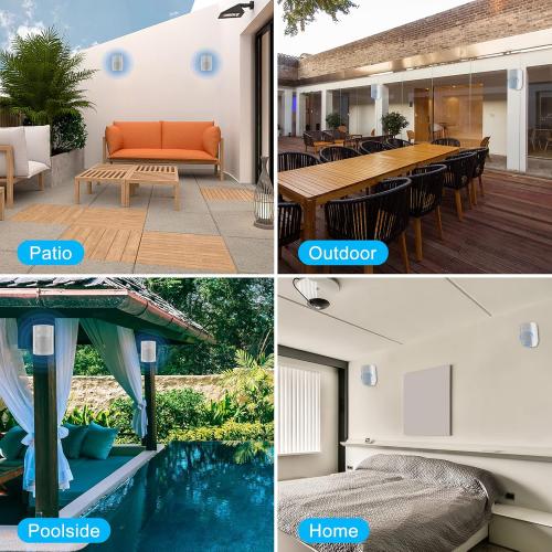 Herdio 6.5 Inches Outdoor Bluetooth Speakers Waterproof with Powerful Bass,Wall Mount Speakers Wired Weather Resistant for Patio Home Deck Porch Backyard 400 Watts(White)