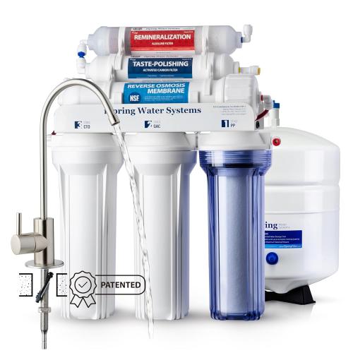 iSpring RCC7AK, NSF Certified, 75 GPD, Alkaline 6-Stage Reverse Osmosis System, pH  Remineralization RO Water Filter System Under Sink, Patented Top-Mounted Faucet Design for Easy Installation