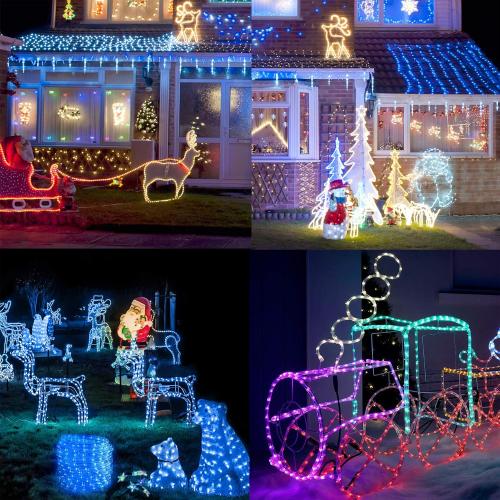 Brizled Color Changing Rope Lights, 18ft 180 LED RGB Rope Lights, Connectable Christmas Light Indoor Tube Lighting with Remote Outdoor White Tube Light Waterproof Color Outdoor Lighting for Xmas Decor