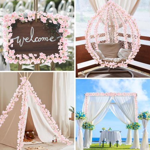 6PC 35.4FT Cherry Blossom Flowers Garland Vine for Decoration