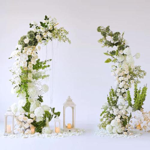 Metal Open Arch Backdrop Stand,Set of 2 Gold Curved Arch Backdrop Stand Half Moon Wedding Arches for Ceremony,Birthday,Anniversary,Baby Shower,Floral Stand,Ramadan Decoration (6.7FT & 5.8FT)