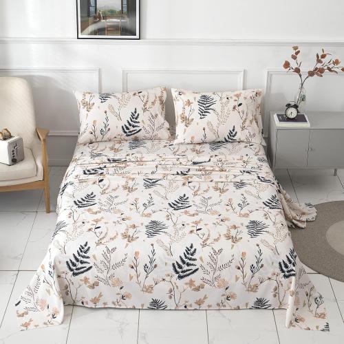Size Queen Boho Floral Printed Sheet  Size 3 Piece, Soft Botanical Pattern Microfiber Sheets Extra Deep Pocket