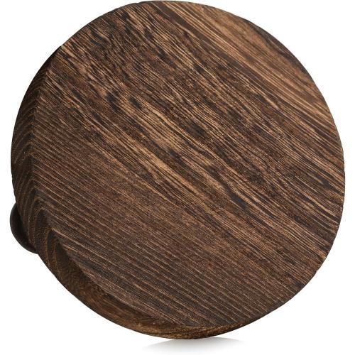 Romadedi Farmhouse Wood Riser for Display- 2 pcs Rustic Decor Mini Wooden Pedestal Decorative Round Tray for Home Table Bathroom Counter Shelf Kitchen, Brown