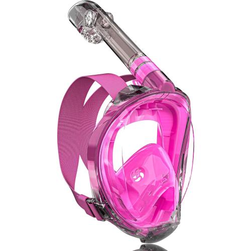 Full Face Snorkel Mask for Adults, Snorkeling Gear with Camera Mount, 180 Degree Panoramic View Snorkel Set Anti-Fog Anti-Leak