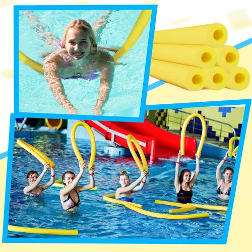 Hanaive 6 Pack Pool Noodles Swimming Floating Foam Tube 52 Inch Hollow Swim Noodles Bulk Floats Heavy Duty for Swimming Decoration Craft Projects Multi-Purpose