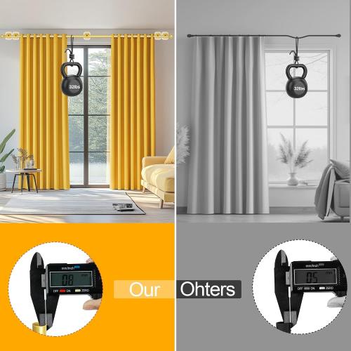 Set of 5 Size 48 to 84-96 Inch Curtain Rods No Drilling for Windows 48 to 84-96 Inch,Renter Friendly Drapey Pole with 5PCS No Drill Curtain Rod Brackets,Outdoor Long Cortineros Para Ventanas with Adhesive Curtain Rod Holder Gold