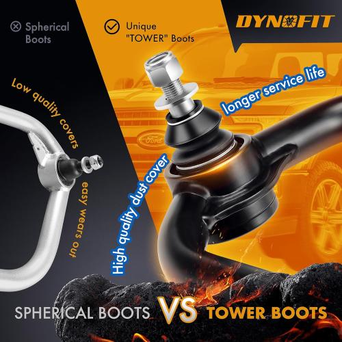 Dynofit F150 Upper Control Arms for 2-4 Leveling Kit, Front Suspension Tubular Control Arm for 2004-2020 Ford F-150, Ball Joint Angle Correction for Lift Kit & Off-Road Performance, Set of 2 Pcs