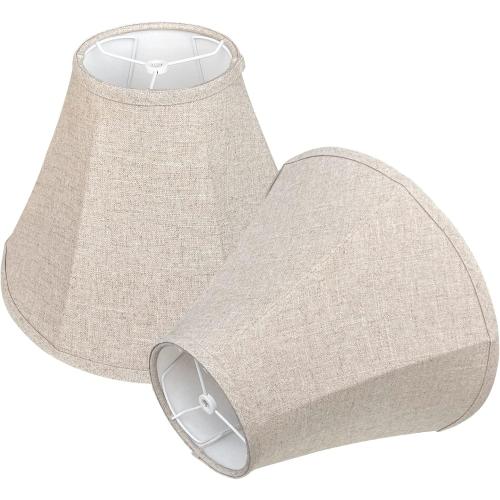 Beige 2 Pack TOOTOO STAR Bell Lamp Shade Set of 2, Linen Lampshade for Floor Light and Table Lamp 6x14x10 inch, DIY Fabric Natural Linen Hand Crafted, Spider (Assembly Required)