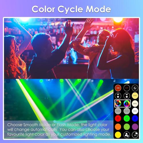 FTL GU10 LED Color Changing Light Bulb with Remote Control, RGB Dimmable Colored Light Bulbs 5W 40W Equivalent, 2700K-6000K， 30 Colors, Timer, Spotlight Bulb for Track Recessed Lighting 10-Pack