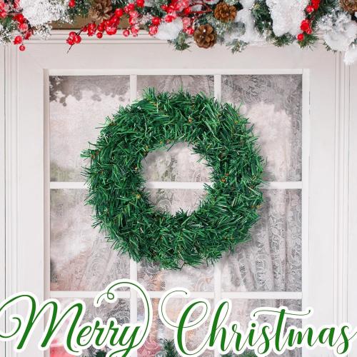 8 Pcs Christmas Wreath 10 Inch Green Artificial Wreaths DIY Faux Plain Wreaths Front Door Green Farmhouse Cabinets Wreath Indoor Outdoor Wall Decor(Fresh)