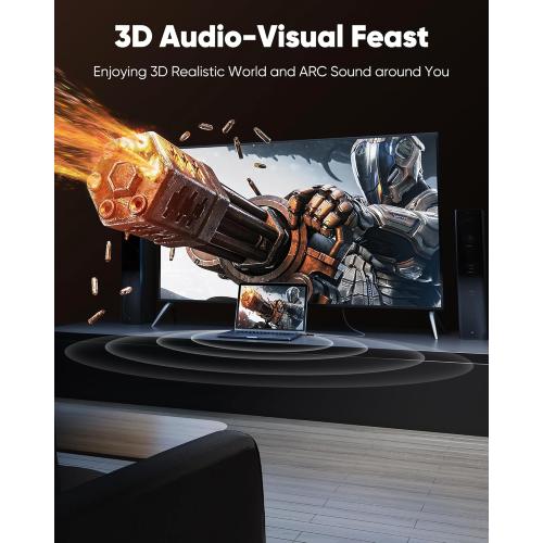 HDMI Cable 6.6 ft, Highwings 4K HDMI 2.0 Cord with High-Speed No Flickering, Nylon Braided & Gold-Plated Connectors, HDR, Ethernet, ARC, 3D, HDCP 2.2, Compatible with 4K TVs, Monitor, Streaming Device