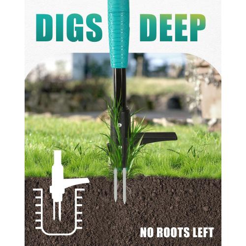 Breeze Touch 39 Weed Pulling Tool, 3-Claw Detachable Weed Puller Tool with Long Handle, Heavy Duty Stand Up Weeder Weeding Tool for Lawn, Yard, Garden, Crabgrass, Dandelion Picker, Weed Remover