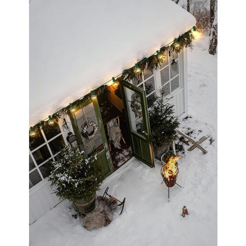 SUNSGNE 25Ft Christmas Round Lights, G40 Globe String Light with 27 Clear Bulbs, UL Certified for Outdoor Indoor Garden Party Wedding Pergola Backyard Patio Xmas Decoration, Green Wire