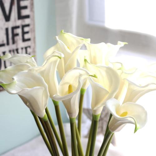 cn-Knight 10pcs Calla Lilies Artificial Flower,26'' Long Stem Artificial Calla Lily Flowers,Realistic Arum Lilies for Wedding Bridal Bouquet Home Decor Centerpiece,White