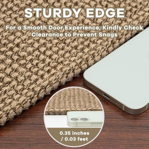 EARTHALL Woven Area Rug 2x3 Ft Washable Rugs for Entryway Braided Non Slip Throw Rugs Door Mat Indoor Outdoor Entrance Small Cotton Woven Carpet for Kitchen Foyer Front Door, Orange/Tan/Brown