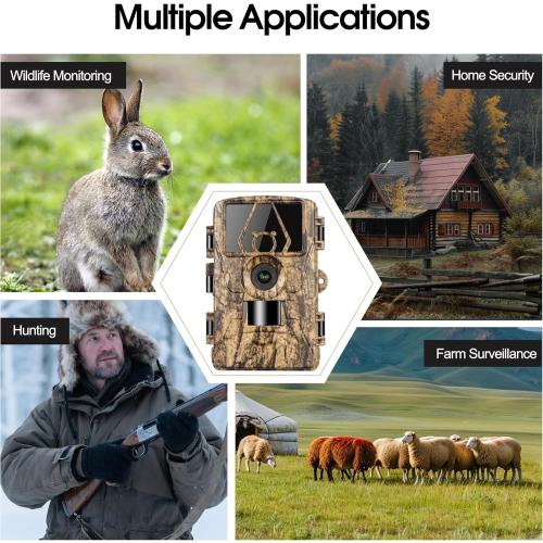 Trail Camera WiFi 8K 64MP with 32GB Card, No Glow Night Vision Motion Activated Waterproof Game Camera, Fast 0.05s Trigger APP Control for Hunting Deer (32, GB)