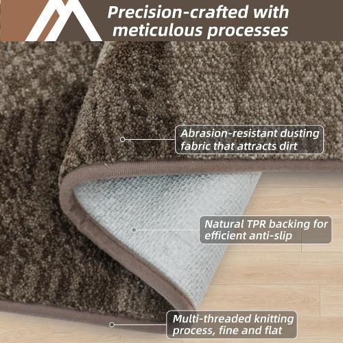 COSY HOMEER Entryway Rugs Doormat 32x48, Non-Slip Absorbent Polyester, Washable Rugs for Front Door, Dirty Paws & High Traffic Areas, Brown