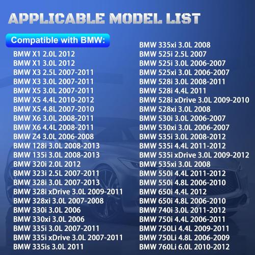 Set of 2 Camshaft Position Sensor Compatible with BMW 128i 135i 325i 328i 330i 335i 528i 535i 550i 650i 750i X3 X5 X6 Z4 2007-2011 Replaces 13627525014, 13627546660, 13627558518