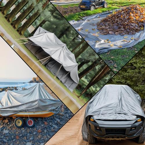 Lost Woods Premium Silver 12'x12' Heavy Duty Tarp, 12 Mil Silver Waterproof Tarps with Grommets, UV Resistant, Poly Tarpaulin with Reinforced Edges, Cover for Car, Roof, Camping