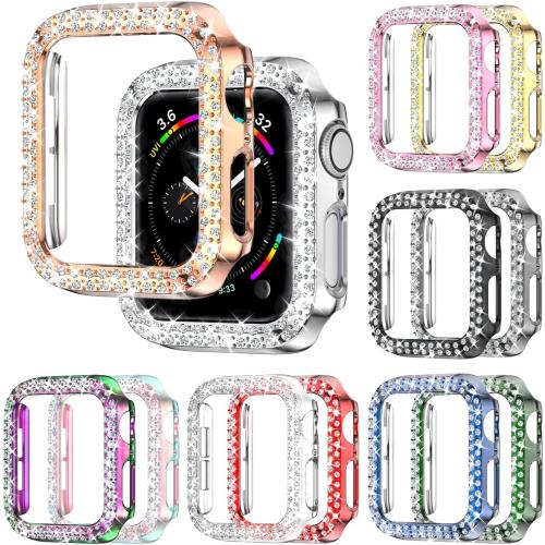Rc-Z Apple Watch Series 9/8/7 41mm Bumper Bling Case, 12-Pack Women Glitter Diamond Rhinestone Protector Frame for iPhone Watch iWatch Accessories