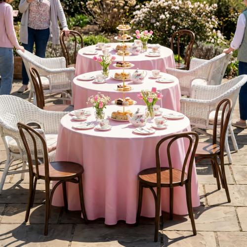8 Pack Pink Round Tablecloth 90 Inch Table Cloth for Round Tables, Washable Polyester Fabric Stain and Wrinkle Resistant Decorative Table Cover for Wedding Party Dining Banquet
