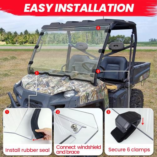 StarknightMT Scratch-Resistant Ranger 800 570 Windshield - UV-Proof Hard-Coated Full Windshield Compatible with Polaris 2010-2016 Ranger XP 800/Ranger XP 800 Crew/Ranger 800 6x6