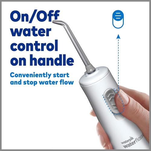 Waterpik Cordless Express Water Flosser, Battery Operated & Portable for Travel & Home, ADA Accepted, Waterproof for Shower Use, White WF-02, Packaging May Vary