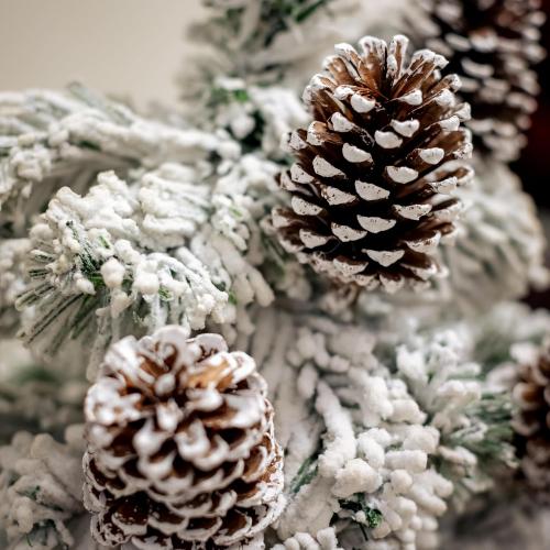 10 Pieces Large Christmas Pine Cones Decorations Picks - Frosted Snow Pine Cones for Christmas Tree, Garland Wreath Ornaments Home Decorating Pinecones Winter Holidays