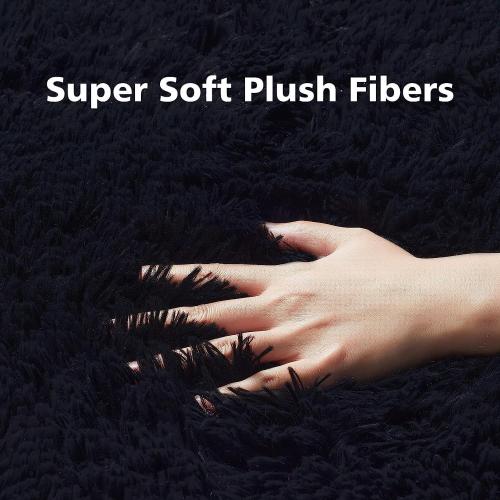 Ophanie 4x6 Charcoal Rugs for Bedroom, Fluffy Shaggy Soft Area Rug, Non-Slip Indoor Floor Carpet for Living Room, Kids Boys Teen Dorm Home Decor Aesthetic, Nursery