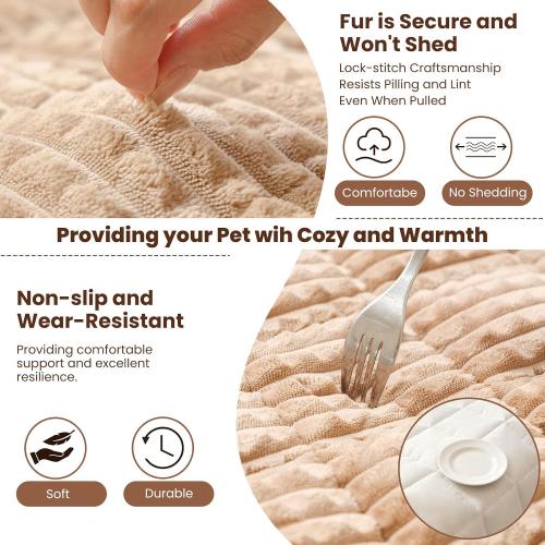 Couch Cover for Dogs Washable, Non Slip Couch Covers for Sofa Pet Friendly, Couch Cushion Covers for Dog, Thick, Soft for Sofa Protector (Camel, 27.6 x 59/70 x 150cm)