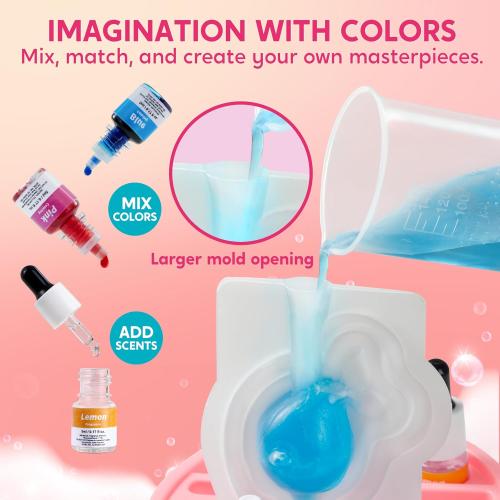 Klever Kits Unicorn Soap Making Kit- 4 Molds Girl Crafts DIY Project, Unicorn Girl Gifts, Kids Birthday Gift for Aged 6 , Science STEM Activity Teenage Gifts for Toddler Ages 6 7 8 9 10 11 12