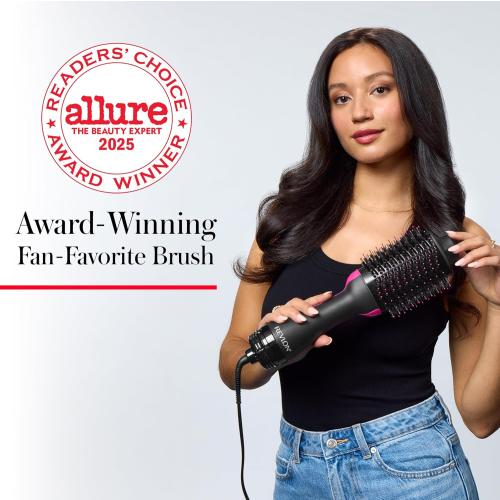 REVLON One-Step Volumizer Hair Dryer and Styler | Less Frizz, More Shine, and Less Heat Damage for Fast and Easy Salon-Style Blowouts, for All Hair Types and Lengths (Black)