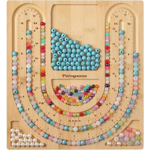 Petoysoso Bamboo Bead Board for Jewelry Making - Necklace and Bracelet Beading Board - Jewelry Making Supplies